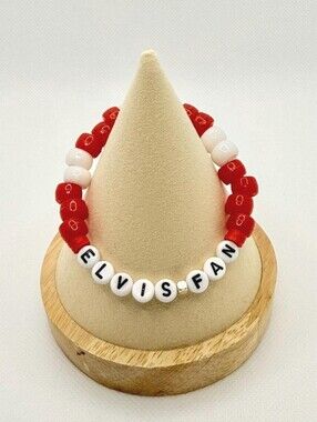 Disney Lilo And Stitch Inspired 'ELVIS FAN' Clay Beaded Handmade Kandi Bracelet